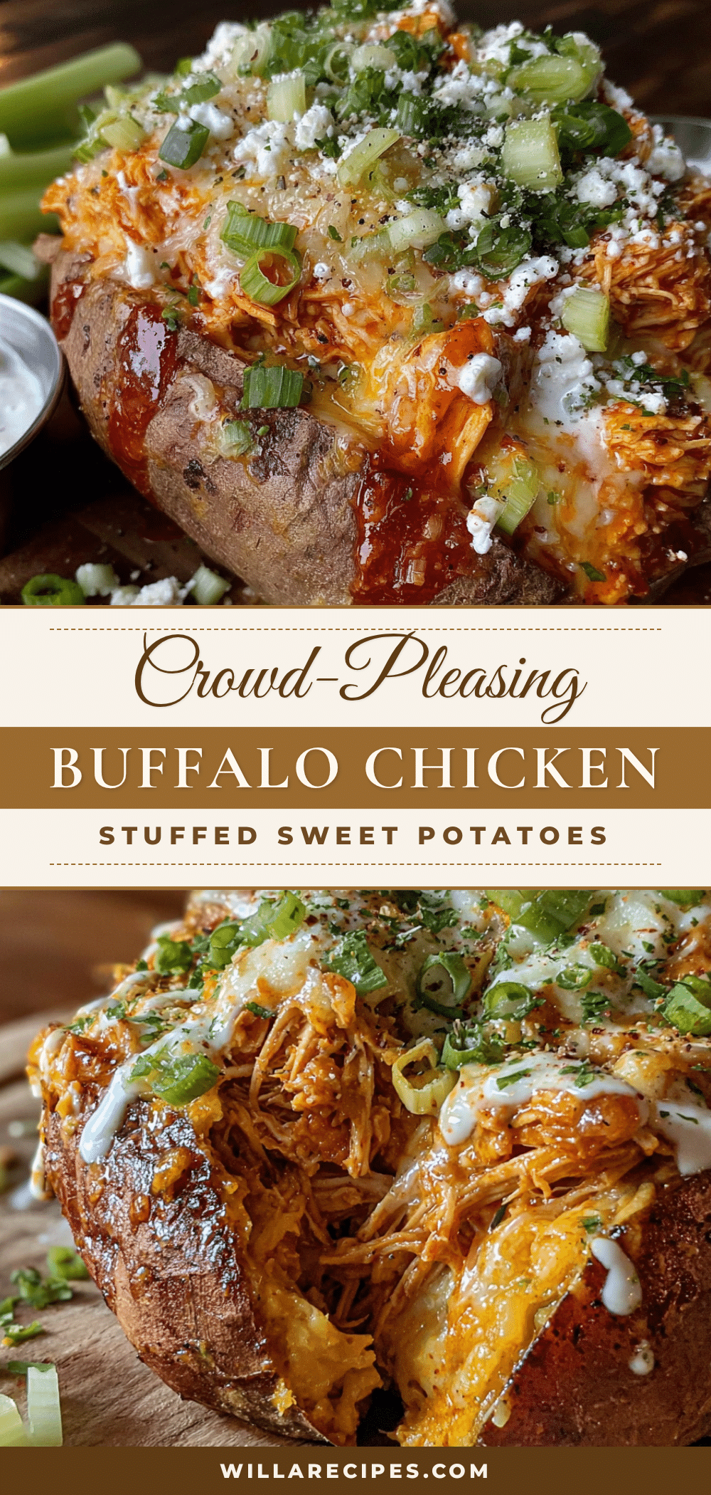 buffalo chicken stuffed sweet potatoes recipe