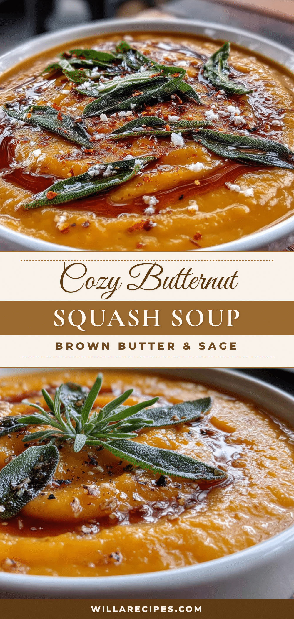 butternut squash soup with brown butter and sage recipe