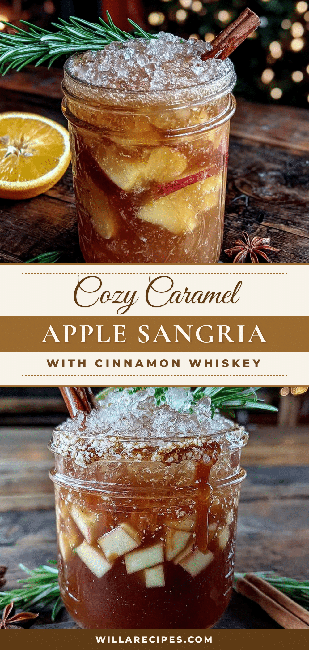caramel apple sangria with cinnamon whiskey recipe