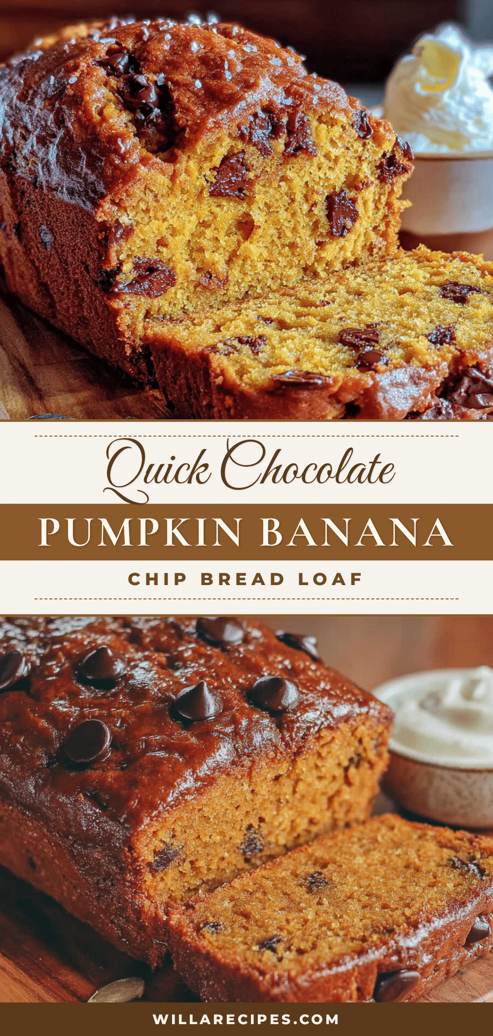 chocolate chip pumpkin banana bread recipe