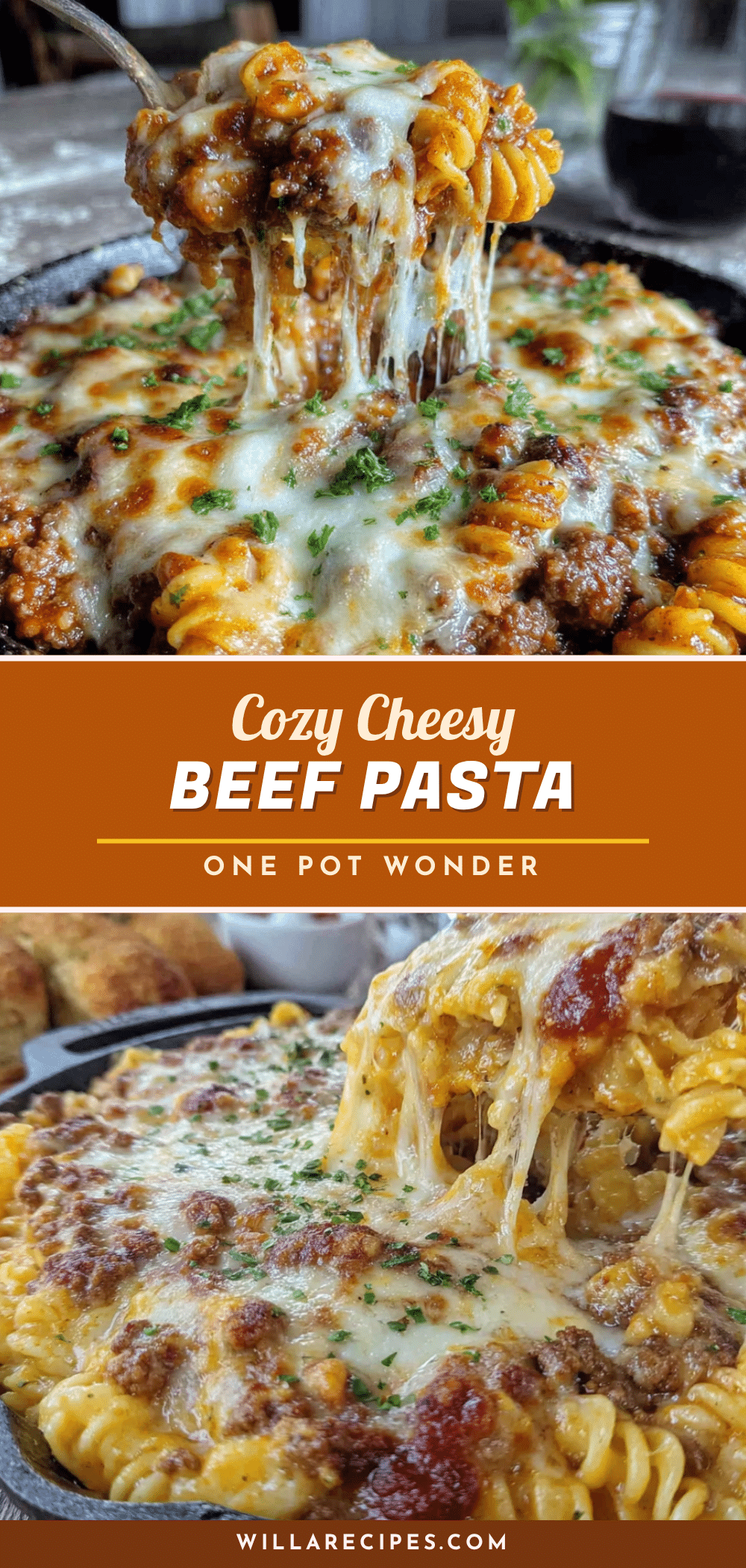 cozy cheesy ground beef skillet pasta recipe