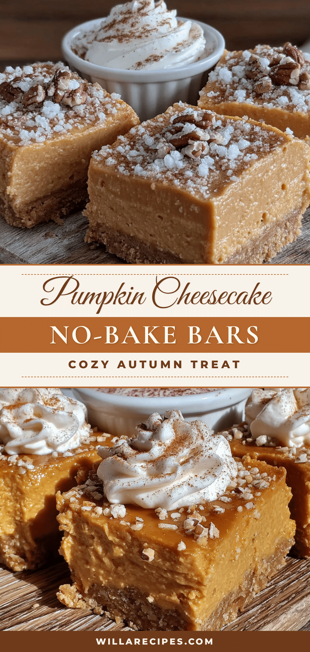 cozy no-bake pumpkin cheesecake bars recipe