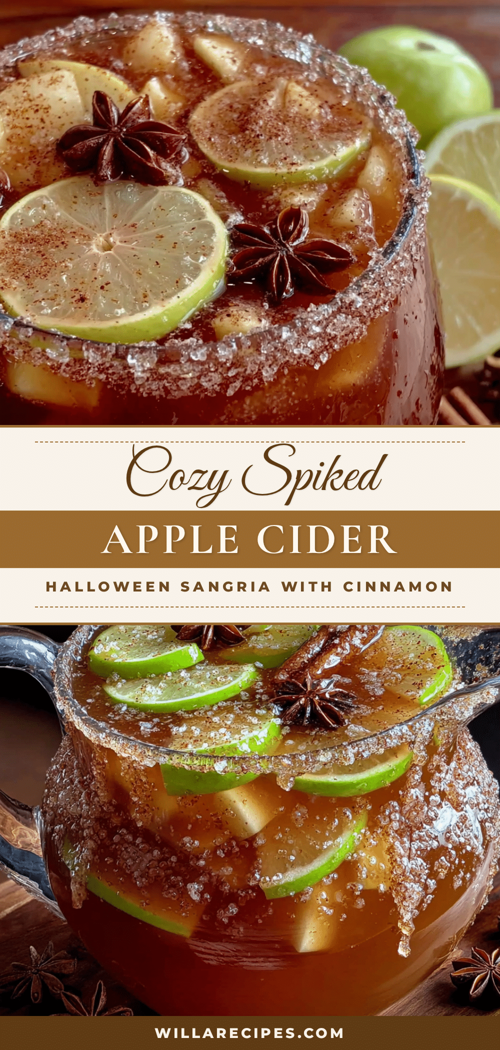 cozy spiked apple cider halloween sangria recipe