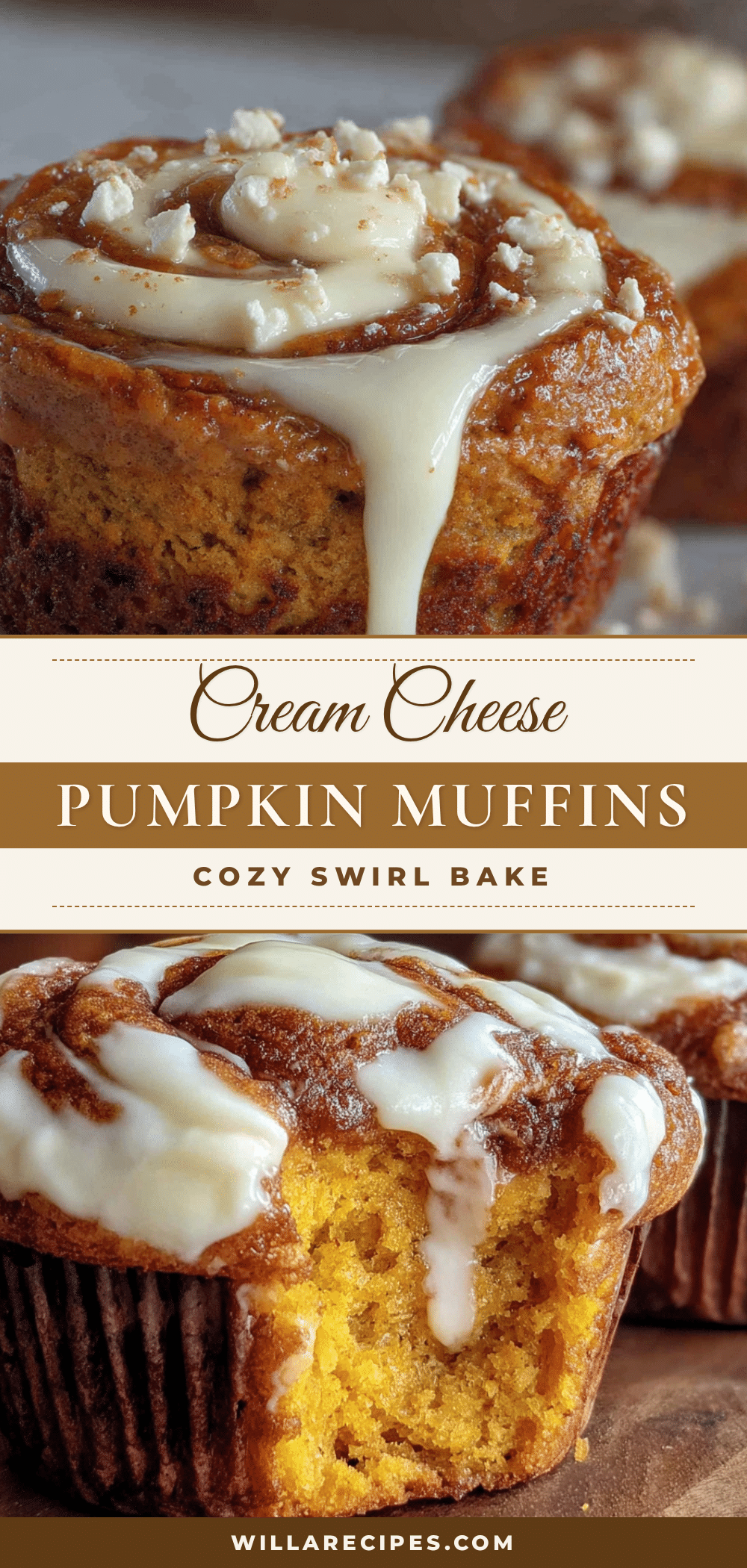 cream cheese swirl pumpkin muffins recipe