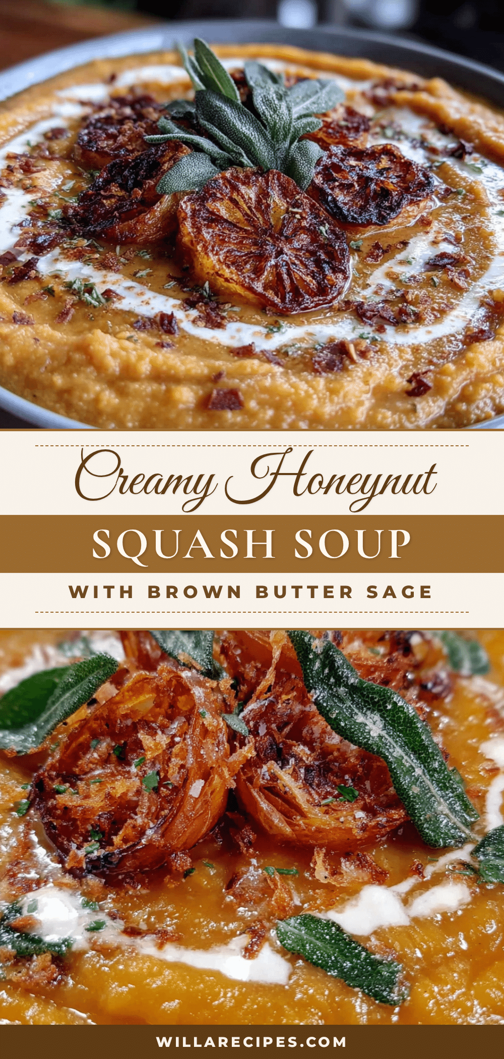 creamy honeynut squash soup with brown butter sage recipe