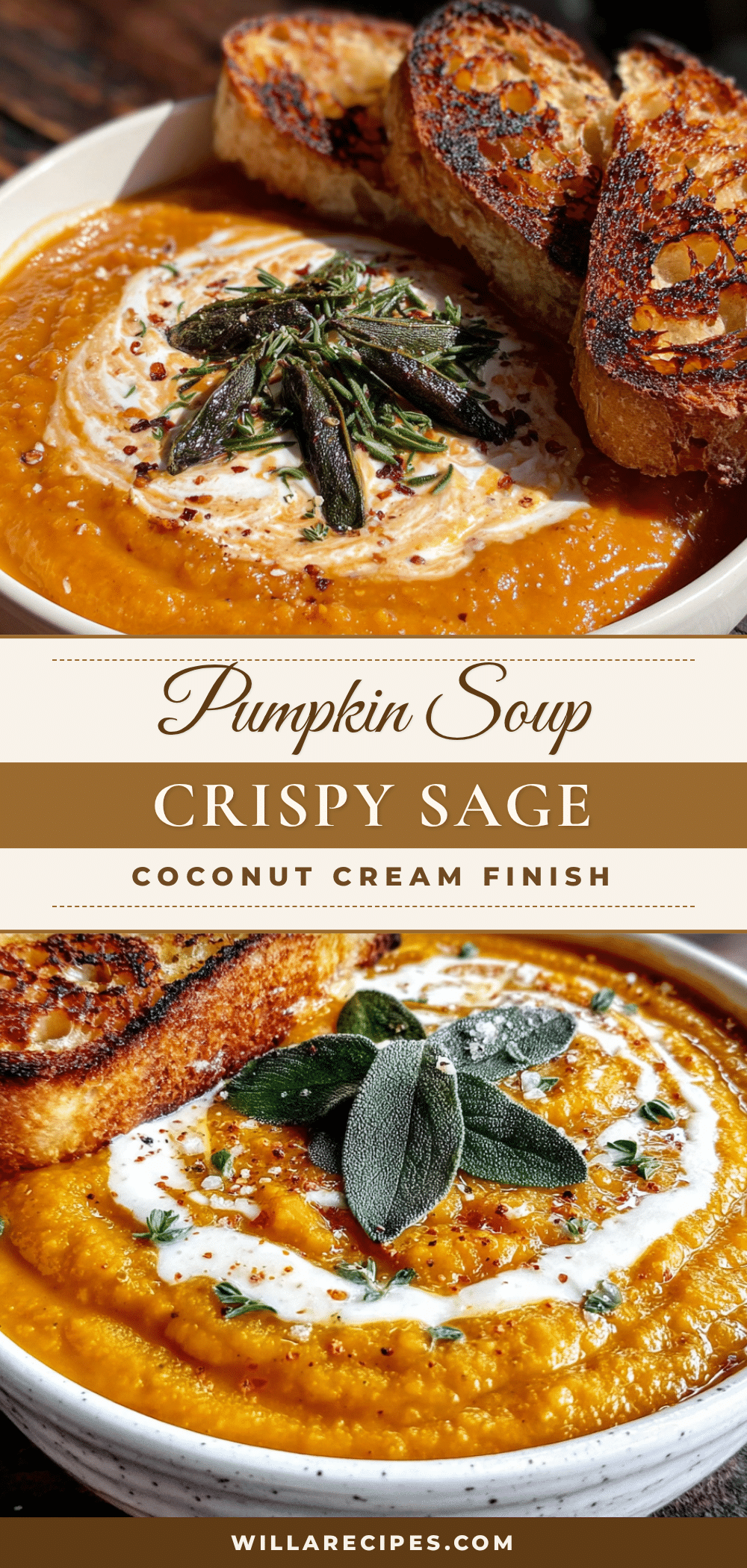 creamy pumpkin soup with crispy sage recipe