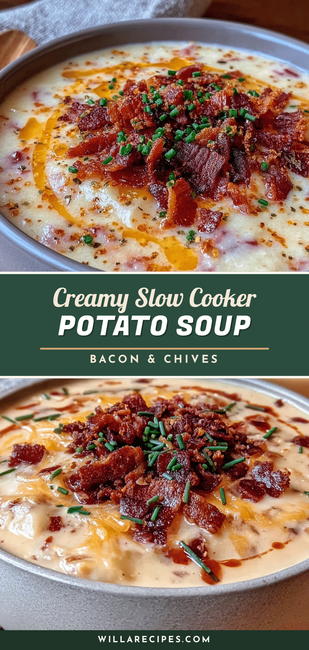 creamy slow cooker potato soup with bacon recipe