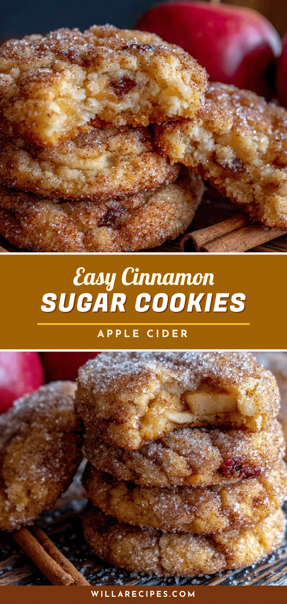 Easy Cinnamon Sugar Apple Cider Cookies recipe