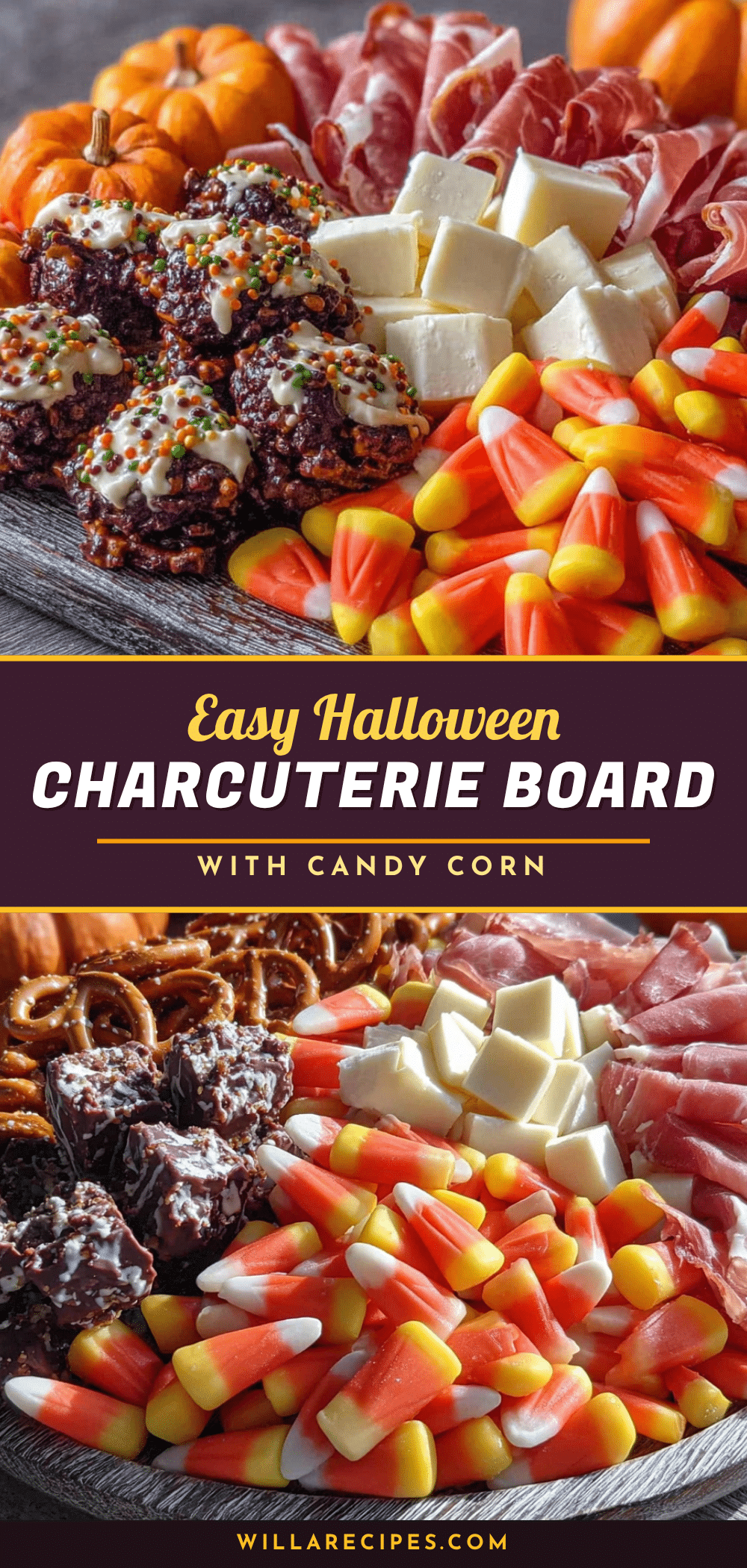 easy halloween charcuterie board with candy corn recipe