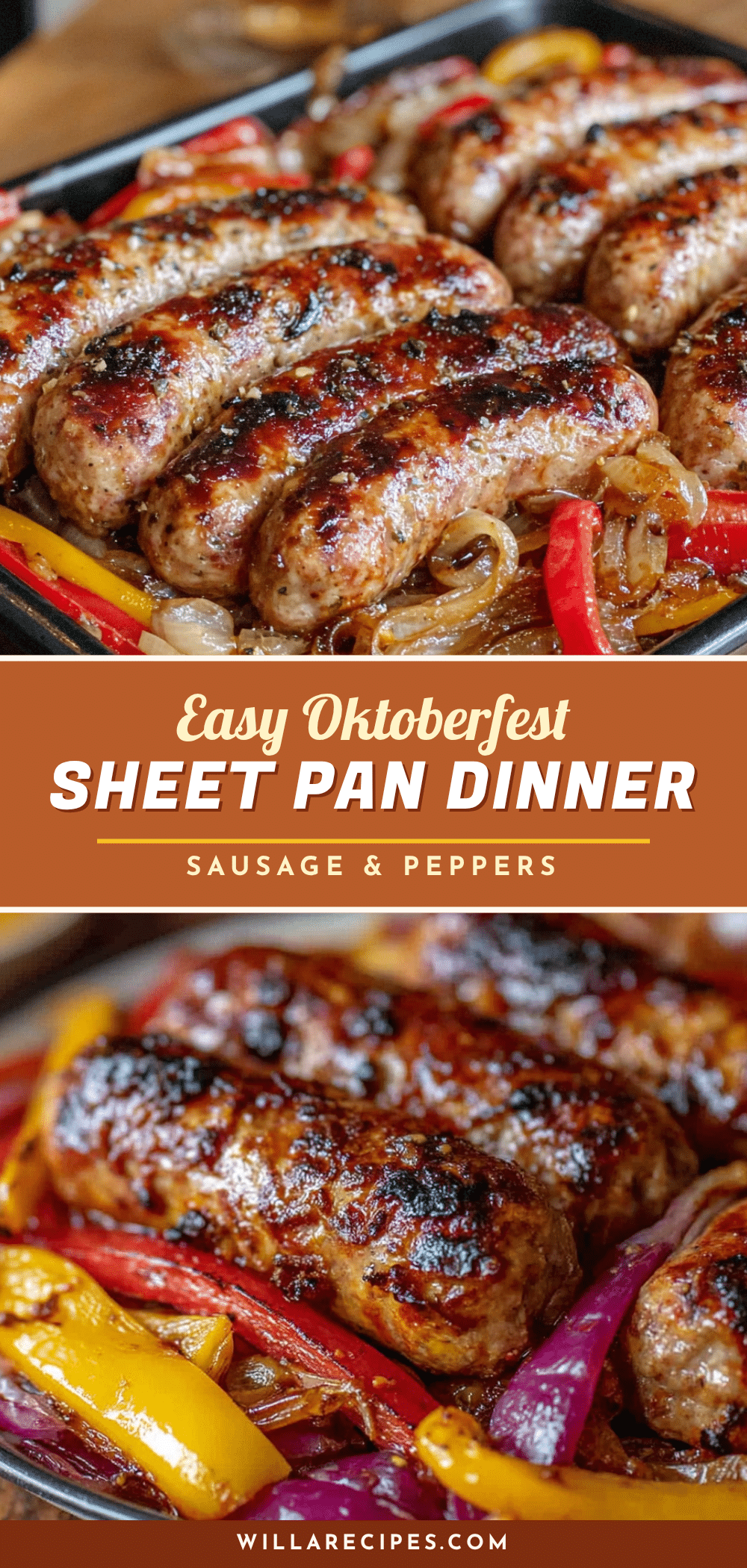 easy oktoberfest sheet pan sausage and peppers recipe