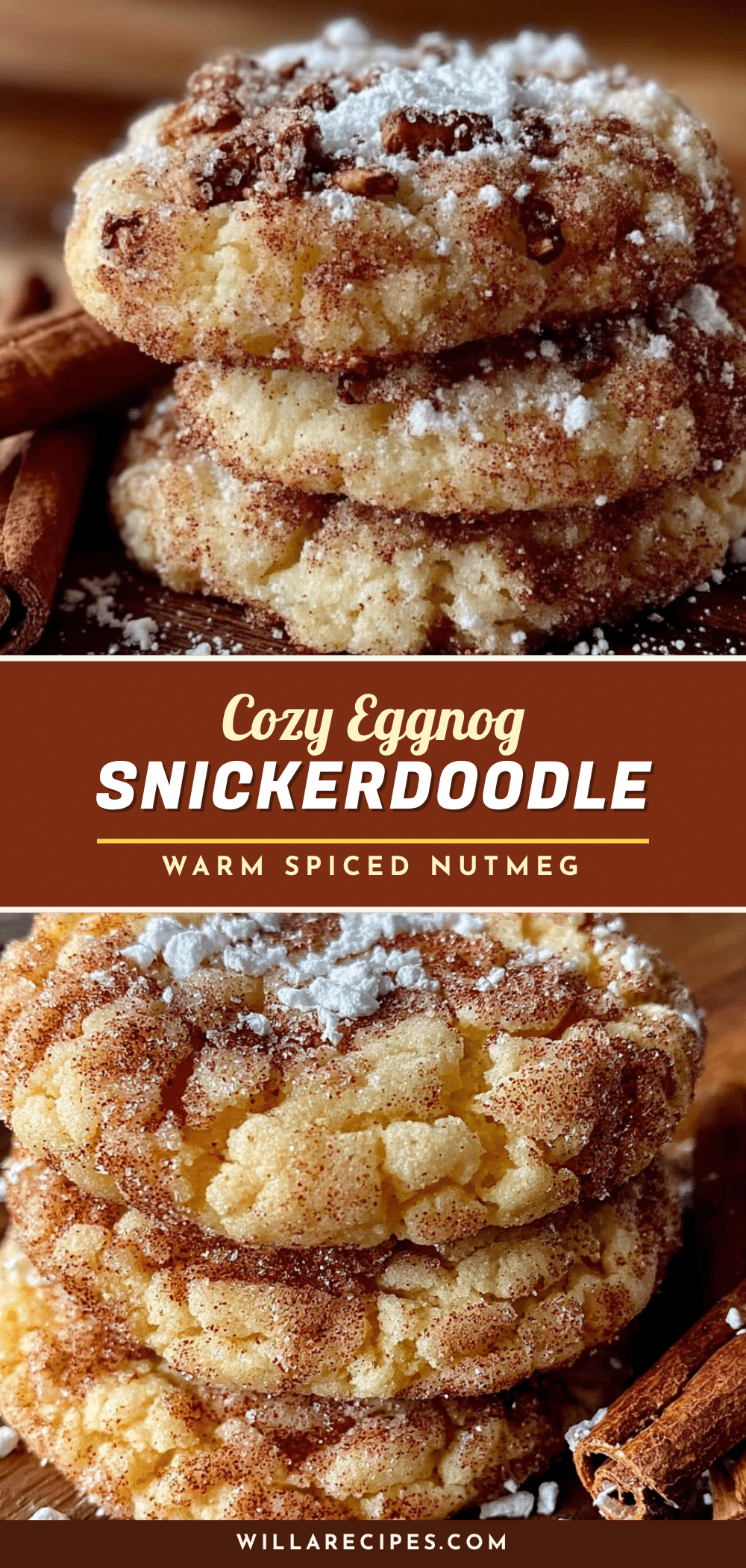 egg nog snickerdoodle cookies recipe