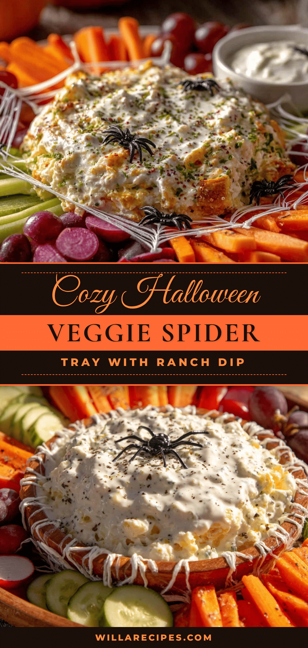halloween veggie spider web tray recipe