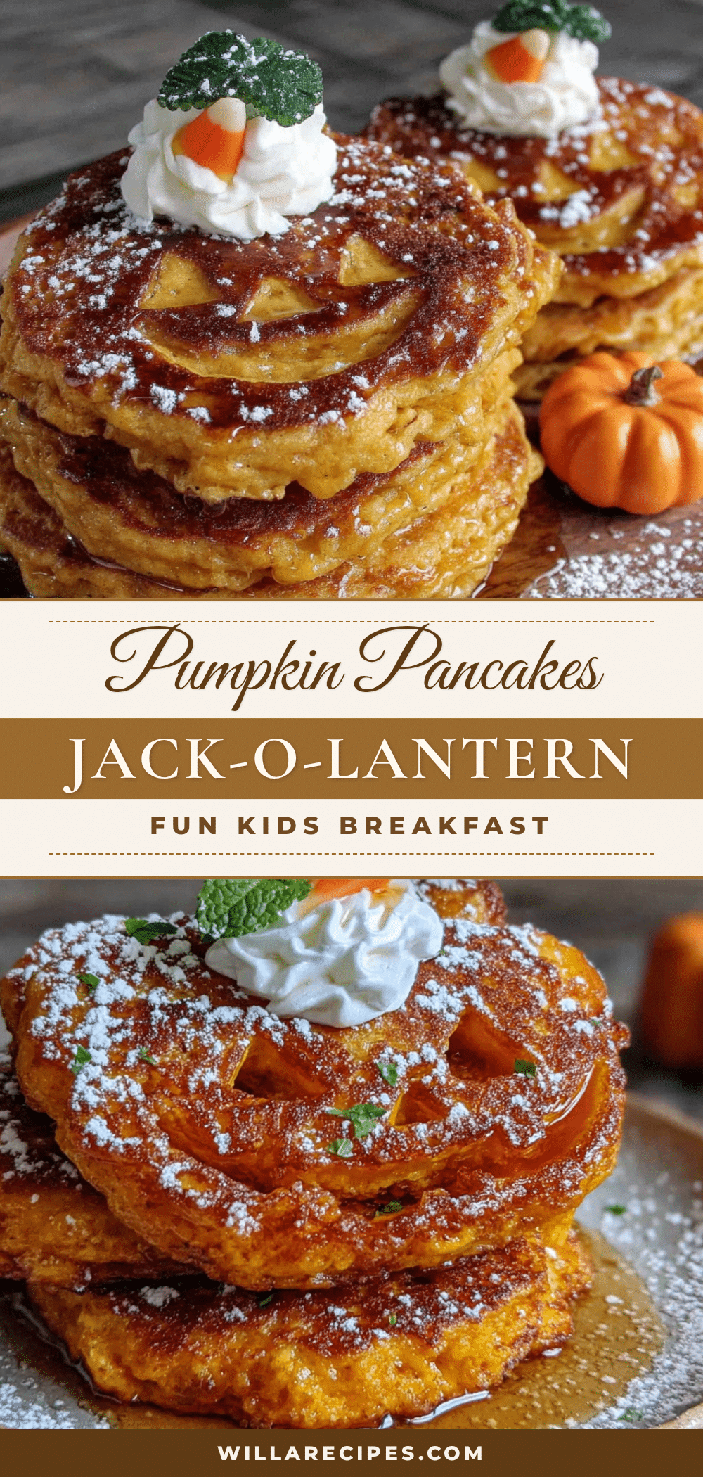 jack-o-lantern pumpkin pancakes for kids recipe