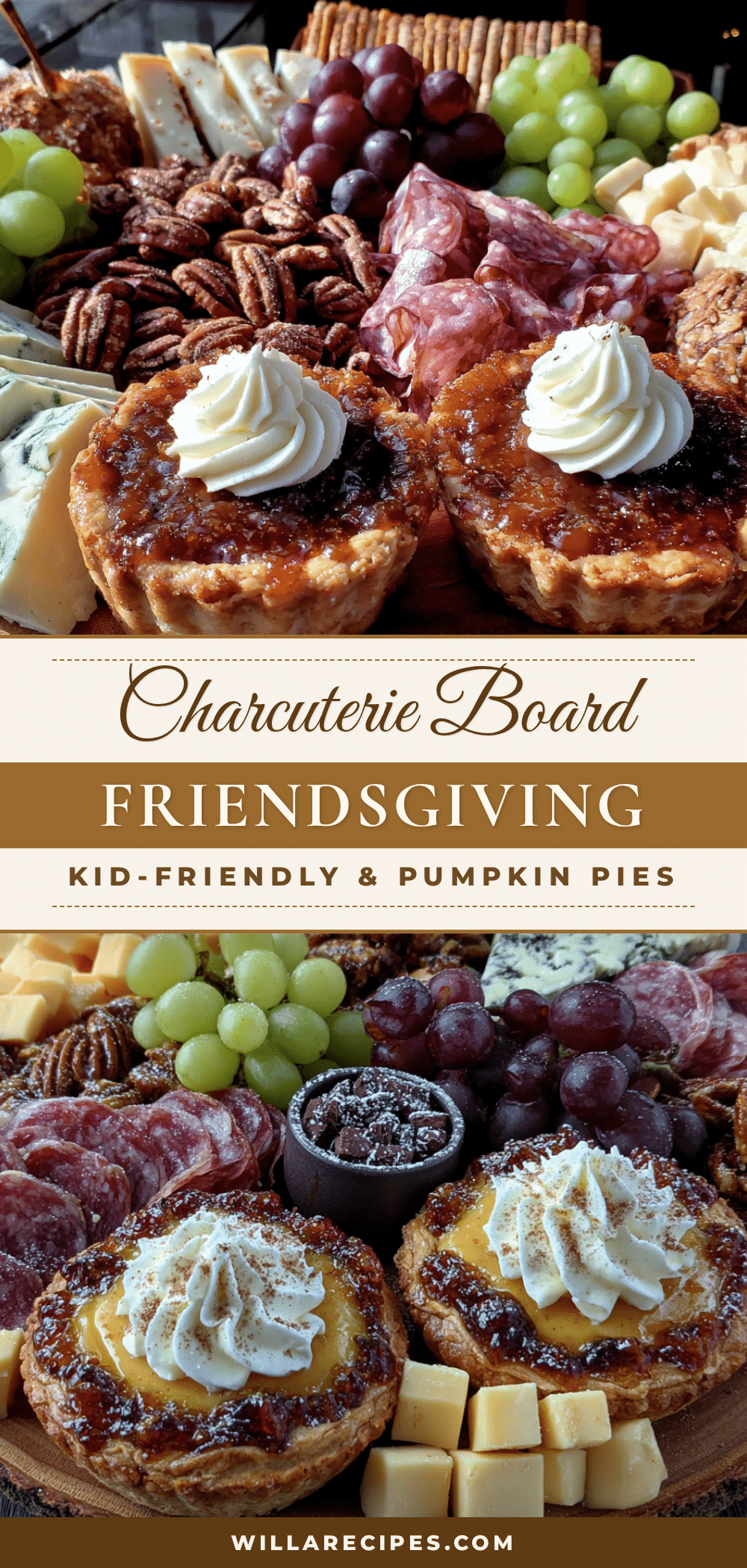 Kid-Friendly Friendsgiving Charcuterie Board with Mini Pumpkin Pies recipe