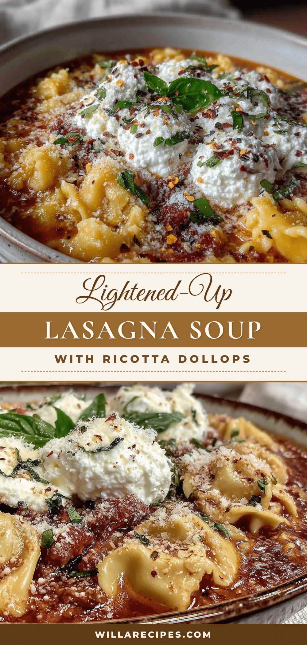 lightened-up crockpot lasagna soup with ricotta recipe