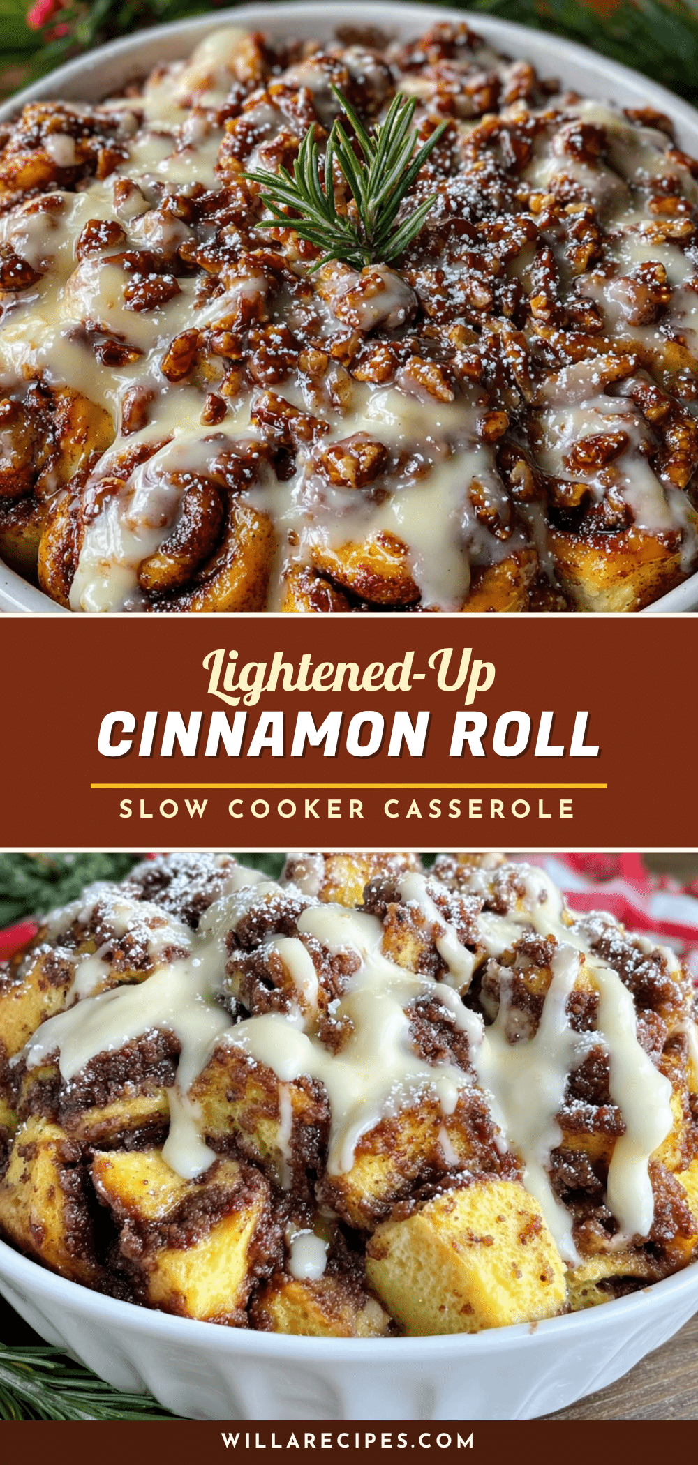 lightened-up slow cooker cinnamon roll casserole recipe
