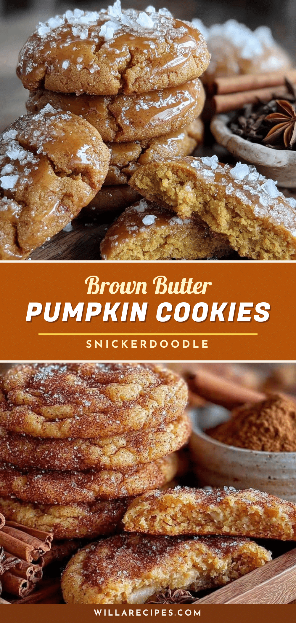 lighter brown butter pumpkin snickerdoodle cookies recipe