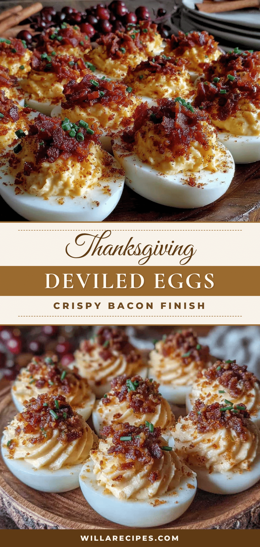 lighter thanksgiving deviled eggs with crispy bacon recipe