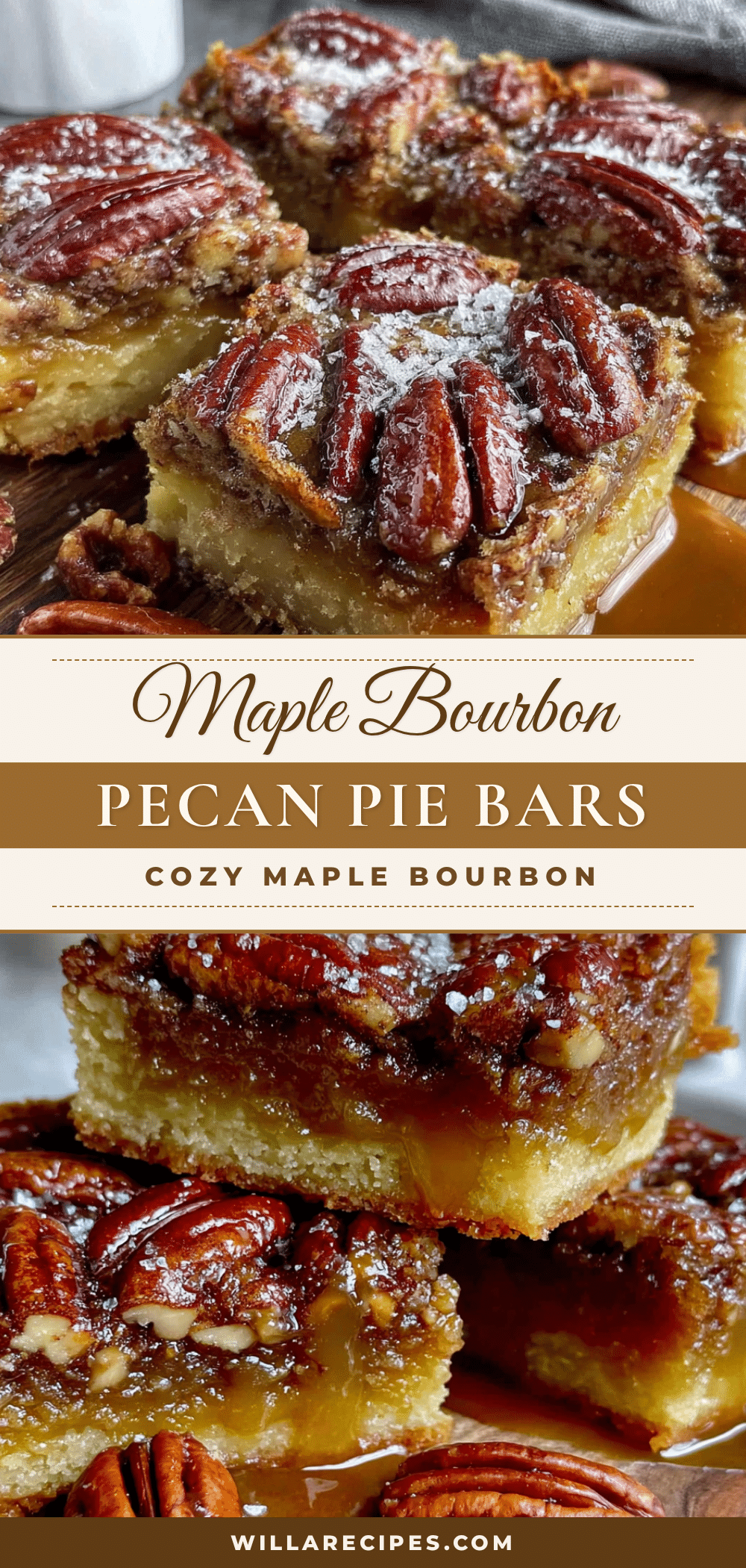 maple bourbon pecan pie bars recipe
