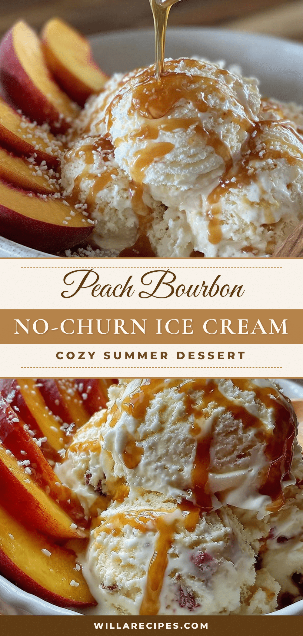 no-churn peach bourbon ice cream recipe