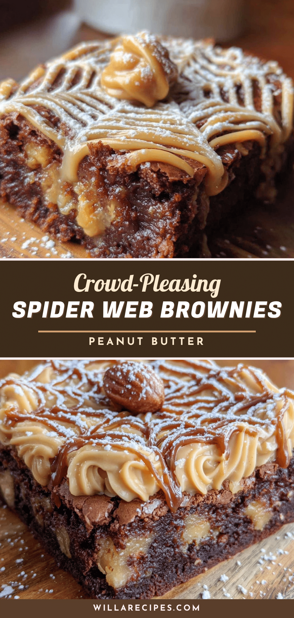 Peanut Butter Spider Web Brownies recipe