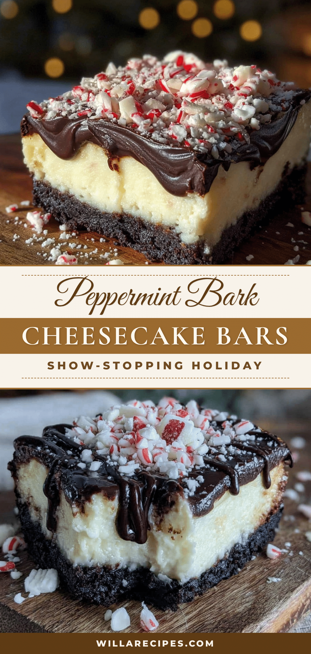 peppermint bark cheesecake bars recipe