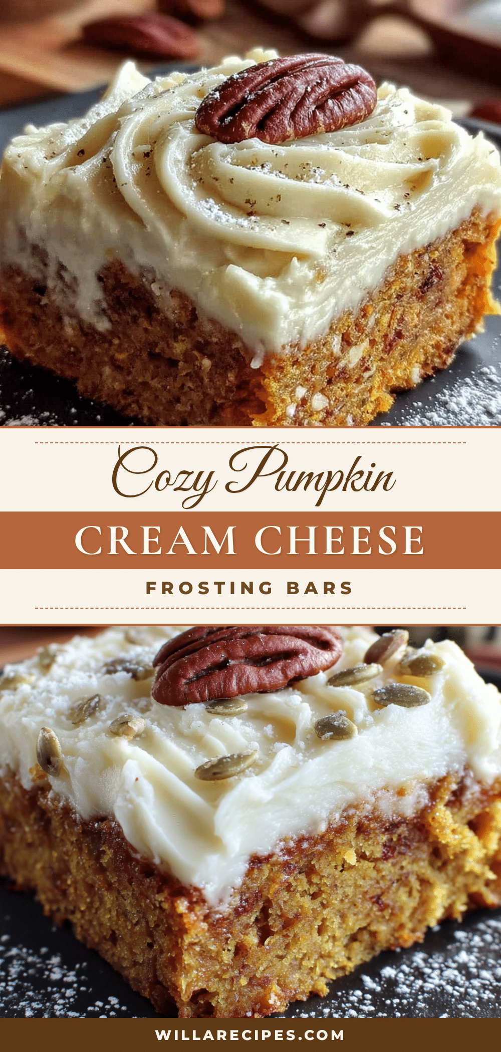 pumpkin bars with cream cheese frosting recipe