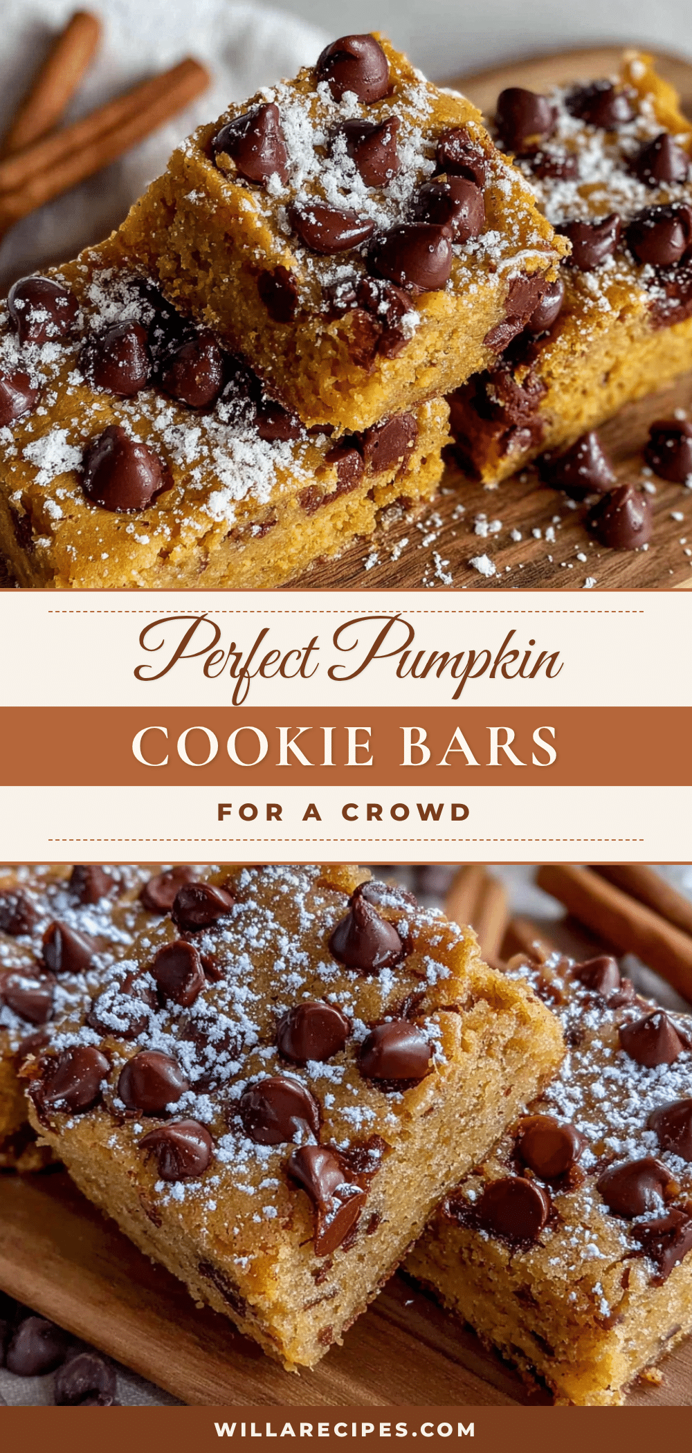 pumpkin chocolate chip cookie bars recipe