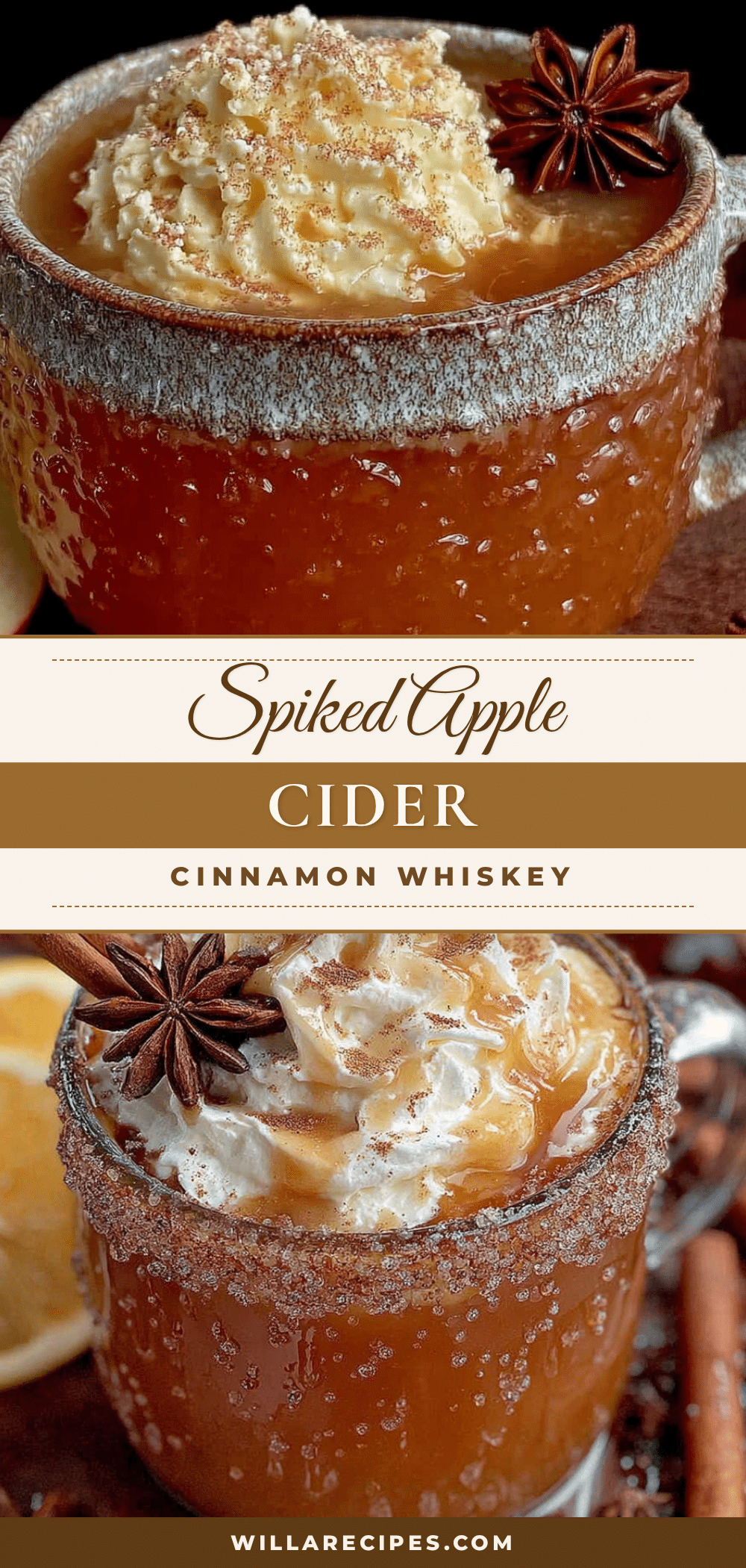Quick Spiked Apple Cider with Cinnamon Whiskey recipe