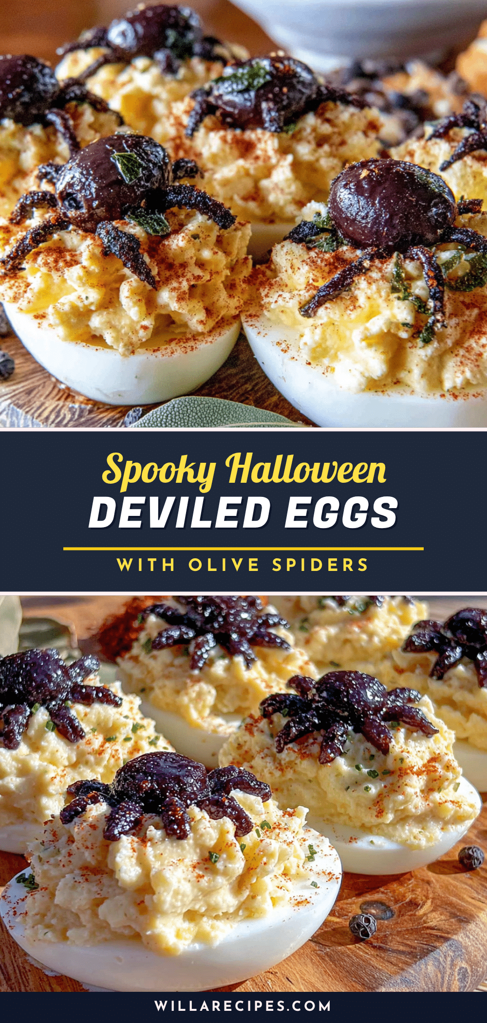 Spooky Halloween Deviled Eggs recipe