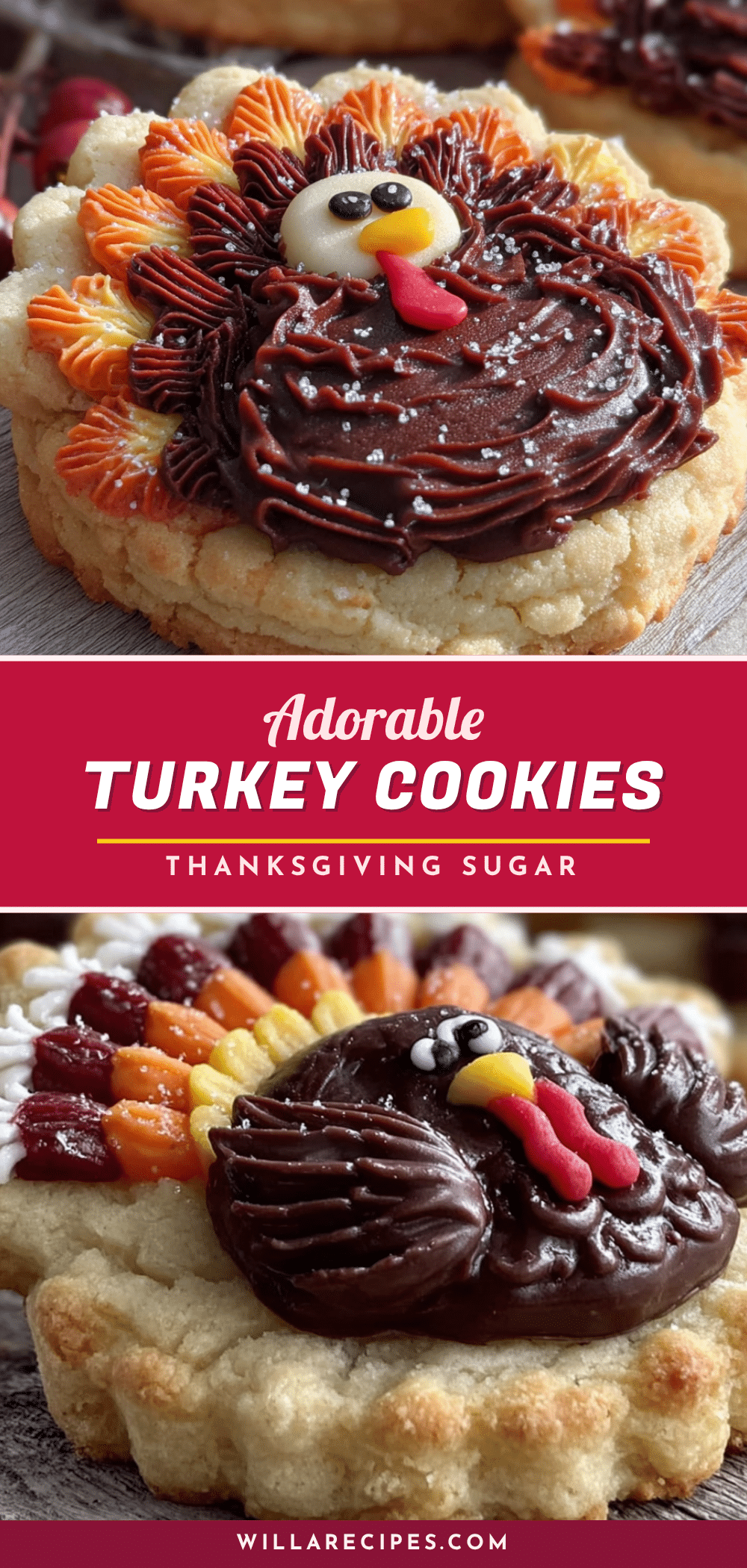 Thanksgiving turkey sugar cookies recipe