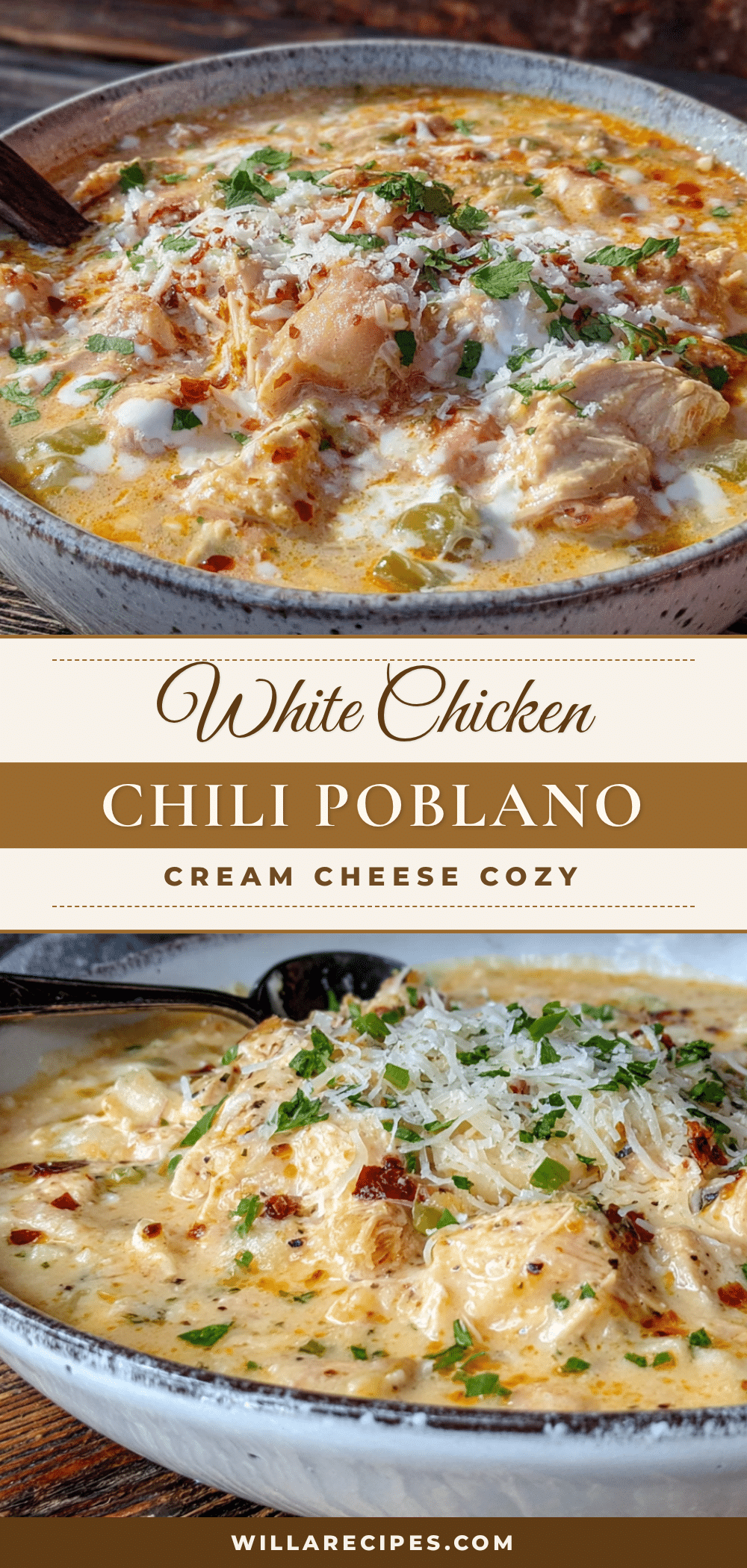 white chicken chili with poblano and cream cheese recipe