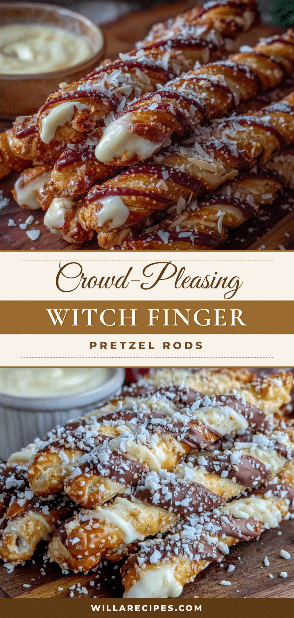 witch finger pretzel rods recipe