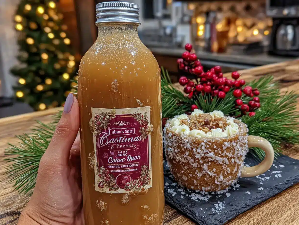 cozy Christmas sugar cookie coffee syrup preparation steps