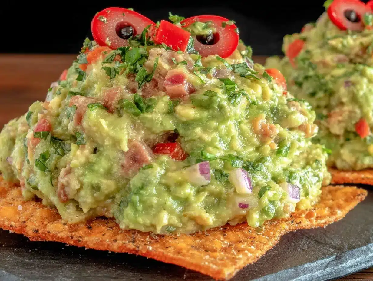 Quick Frankenstein Guacamole Bites preparation steps