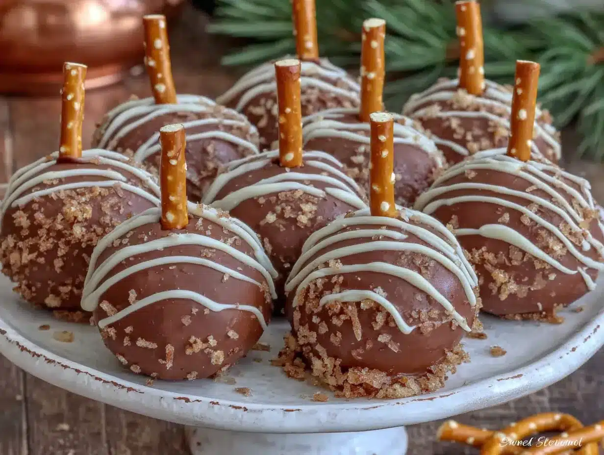 turkey cake pops with pretzel feathers preparation steps